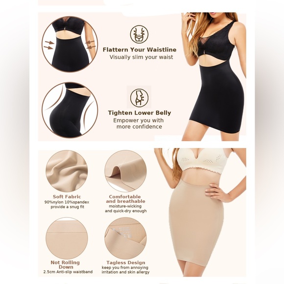 Slips High Waist Tummy Control Women’s👱🏽‍♀️Under Dress👗Shapewear Sz XL - Picture 8 of 11